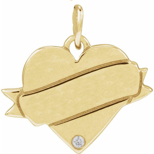 14k Diamond Scroll Heart