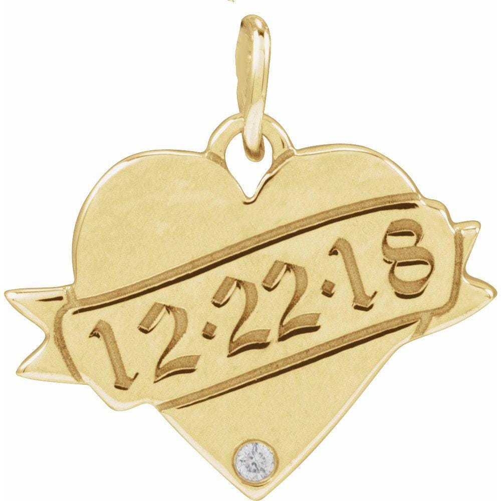 14k Diamond Scroll Heart