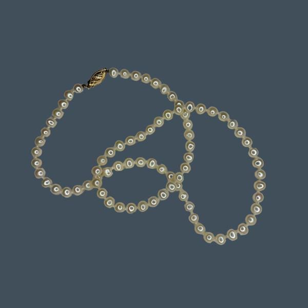 14k Yellow Gold Pearl Strand