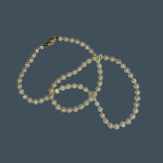 14k Yellow Gold Pearl Strand