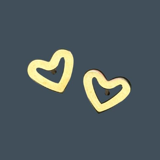 14k Heart Stud Earrings