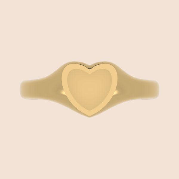 14k Heart Signet Ring
