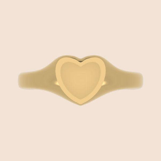 14k Heart Signet Ring