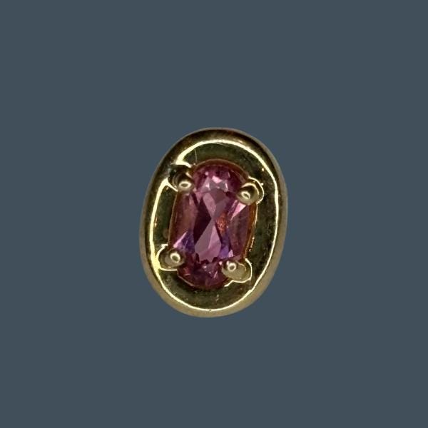 14k Pink Tourmaline Stud Earring