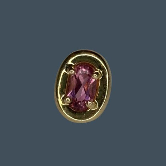 14k Pink Tourmaline Stud Earring