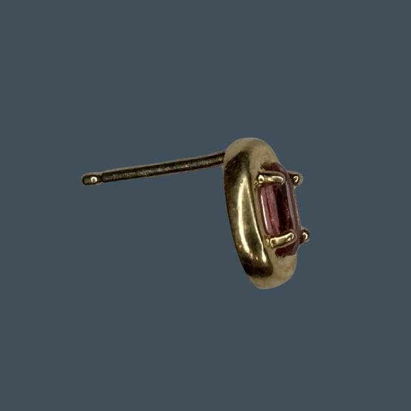14k Pink Tourmaline Stud Earring