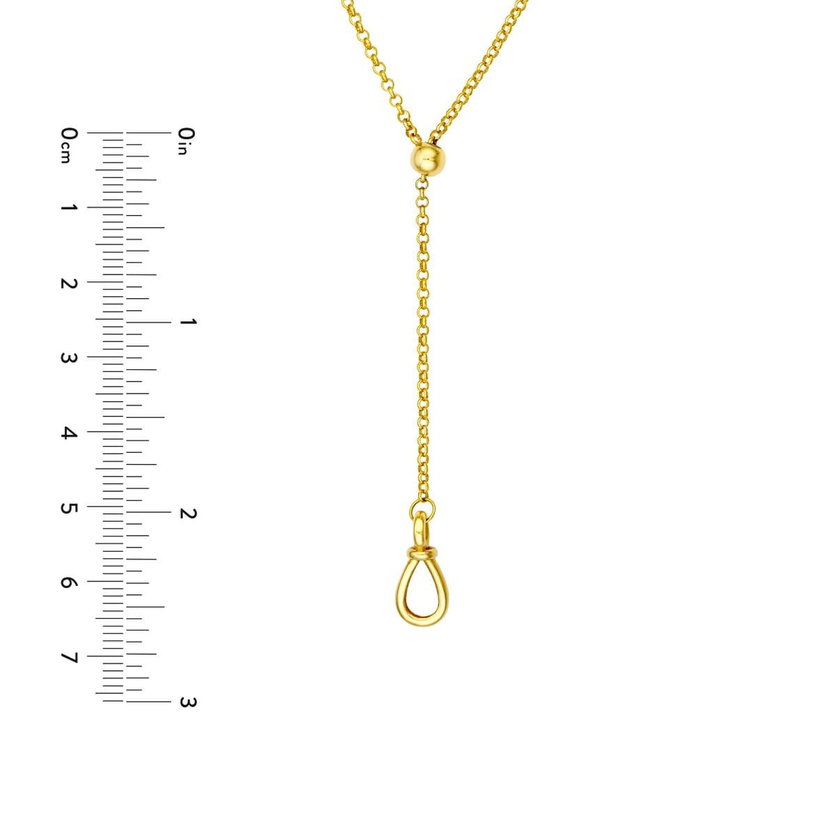 14k Rolo Lariat Dog Clasp Necklace