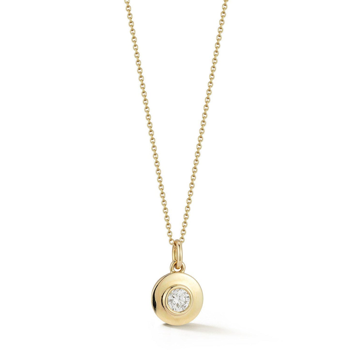14k Round Bezel Pendant