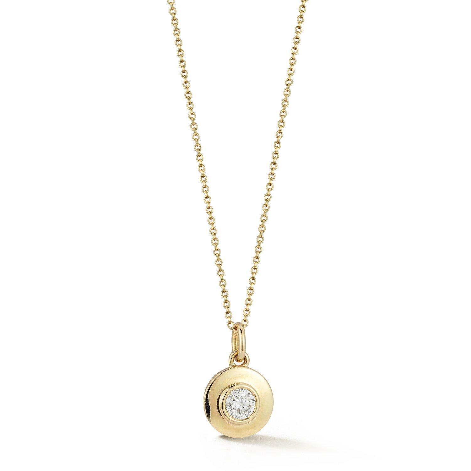 14k Round Bezel Pendant