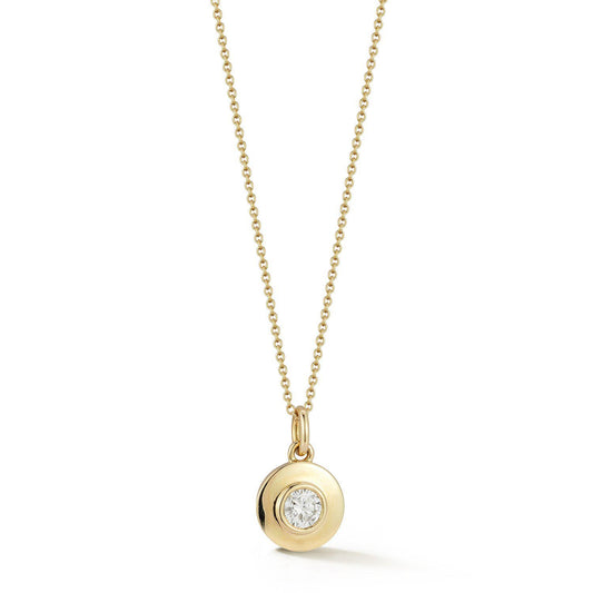 14k Round Bezel Pendant